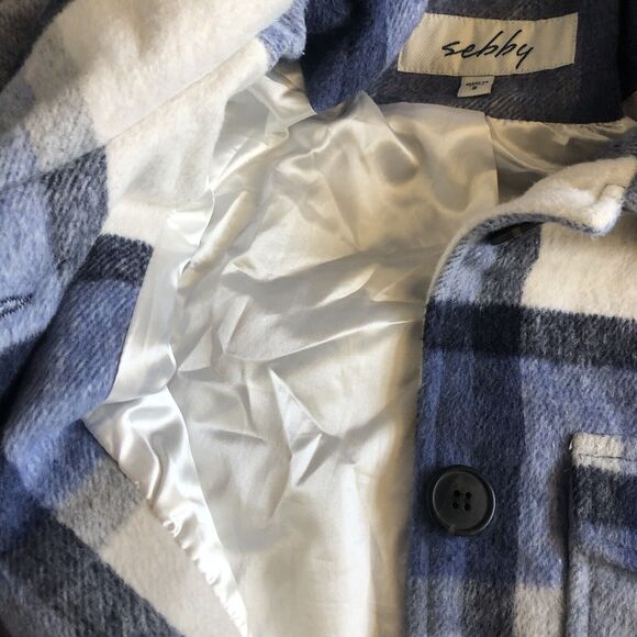 Sebby Women's Plaid Lined Oversized Jacket Size S - Picture 9 of 10